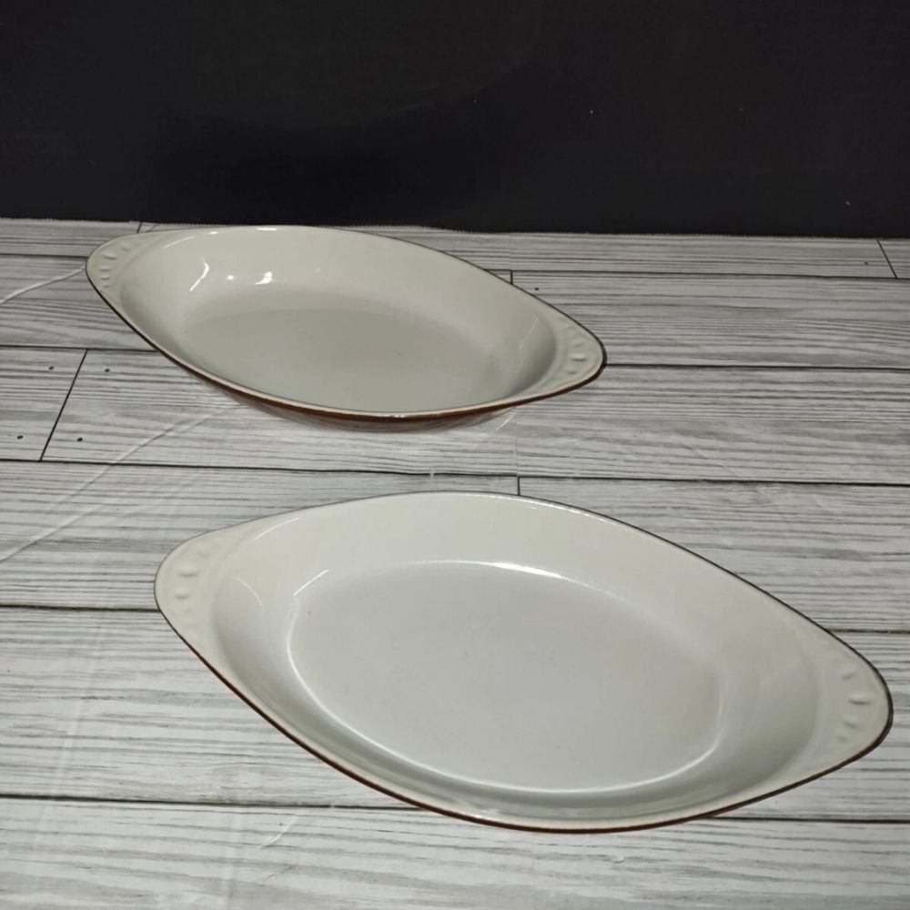 Vintage HF Coors Chefsware #75 Au Gratin Dishe Brown 9" Set Of 2